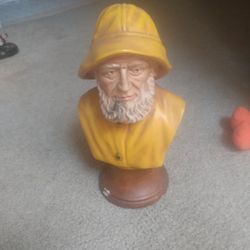 Antique Handmade Fisherman Porcelain Statue