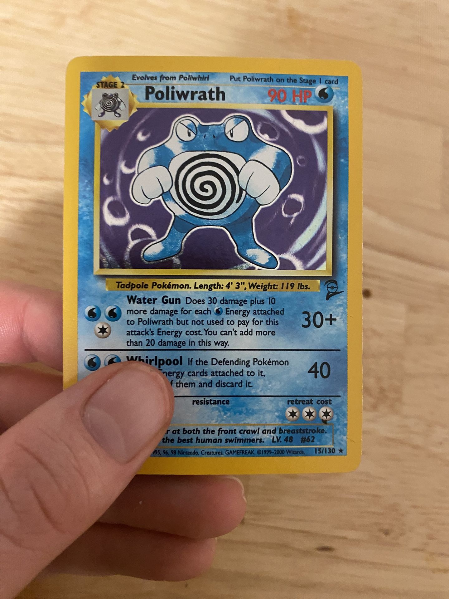 Poliwrath Holographic Set 2 Pokemon Card