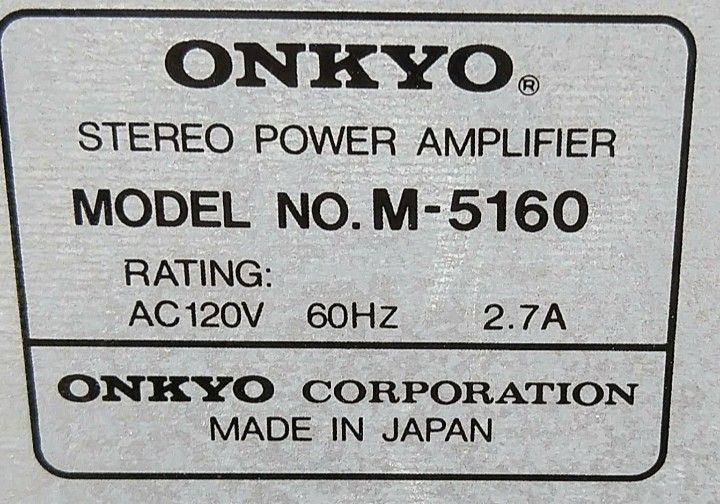 Onkyo M-5160 2 Channel Power Amplifier In Kent