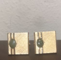 Vintage Swank Jade Cufflinks