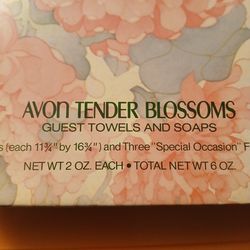 Avon tender blossoms soaps and paper towels