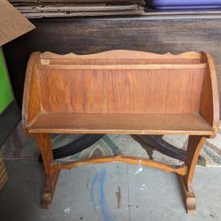 Vintage Standing Magazine And Book Shelf 