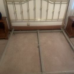 King Size Bed Frame With Brass Head Board Free In Sun Valley 