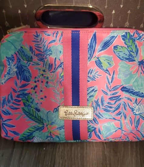 Lilly Pulitzer Thompson Pouch Pink Isle Lil Earned Stripes