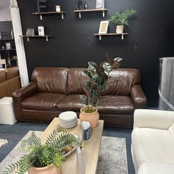 Brown Leather Sofa 