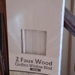 BRAND NEW White 2 Inch Faux Wood Blinds Cordless 36x 72in.