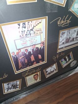 Framed Rat Pack Las Vegas Photo Display - Laser Signatures & Casino Cards