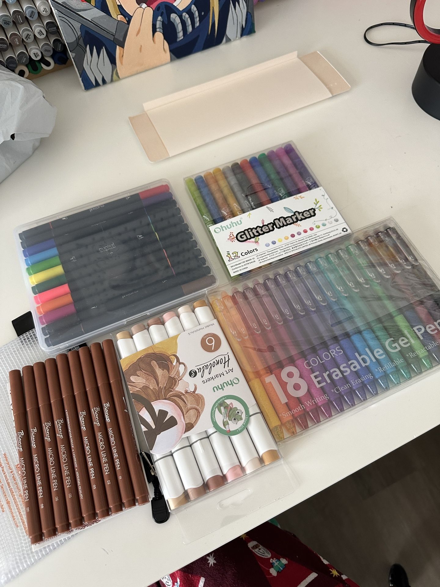 Markers, Gel Pens, Fineliners And Glitter Marker