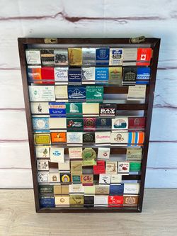 Vintage Collectible Matchbooks & Display Shelf