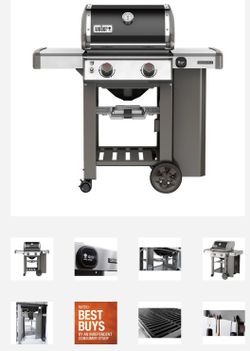 Genesis II E-210 2-Burner Propane Gas Grill in Black with Built-In Thermometer