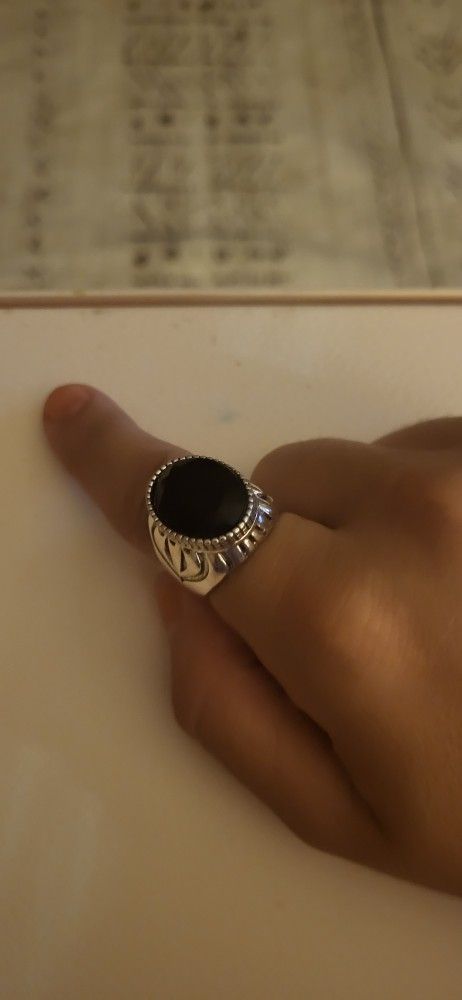 Vintage Black Onyx Ring Size 9.35