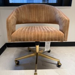 CB2 Tan Suede Desk Chair 