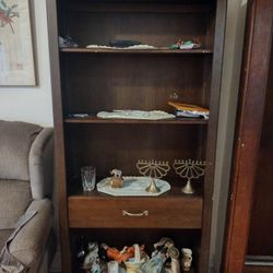 Book Shelves And Drawer Wood 