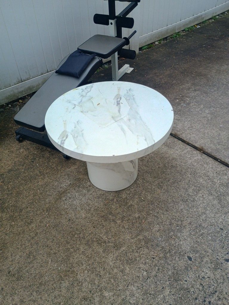 Faux Marble Table  Heavy Base