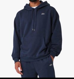 Dark blue alo zip up hoodie size small and medium