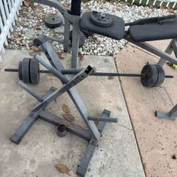 Weights And Bench And Rack 