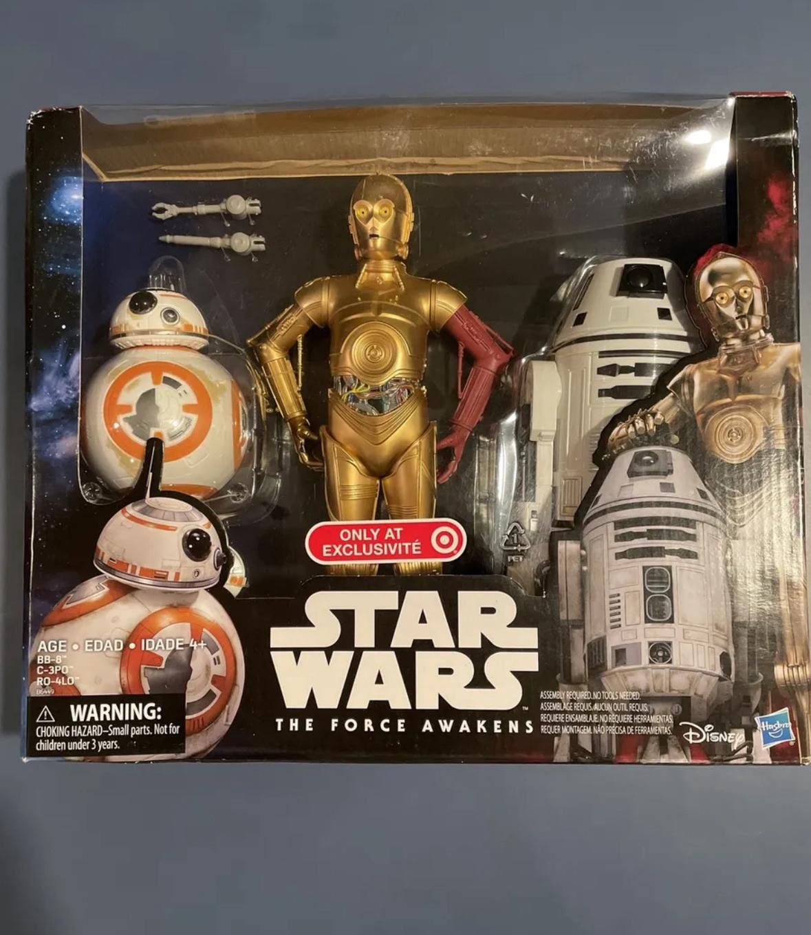 STAR WARS THE FORCE AWAKENS 12" DROID 3 PACK C-3PO,BB-8,RO-4LO TARGET EXCLUSIVE