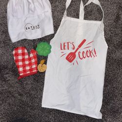 Kids Chef Apron, Hat & Oven Mitt
