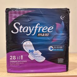 Stayfree maxi pads with wings 28 count