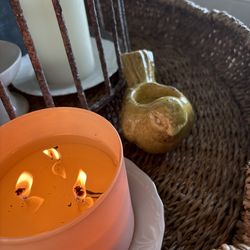 yellow bird candle holder