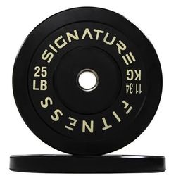 Brand New 25LB Pair of 2" Olympic Bumper Plates  with Steel Hub, 100% Virgin Rubber