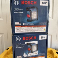 Brand New Sealed - **TWO** Bosch 18V Cordless 1200 Lumen Rechargeable Lights (TOOL ONLY)