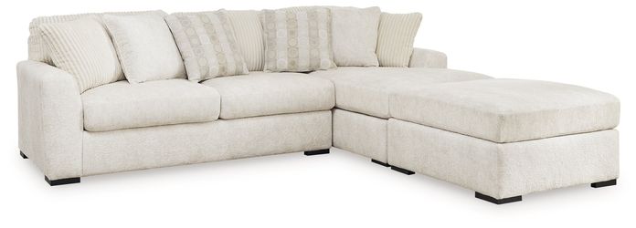Chessington Ivory 2-Piece Sectional and Ottoman