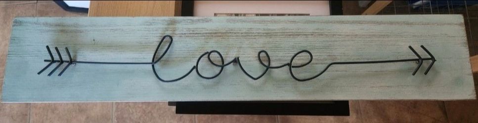 Rustic Wood Love Arrow Wall Sign