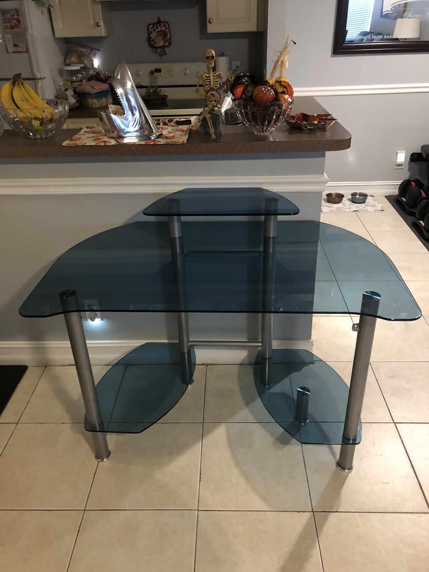 Glass and metal desk great for office