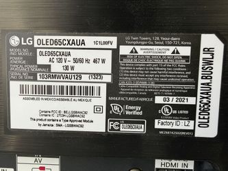 65" LG CX OLED TV (OLED65CXAUA) - FOR PARTS ONLY / BROKEN SCREEN