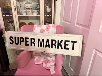 Large Super Market metal Rustic farmhouse sign from Hobby Lobby