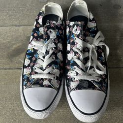 Converse Hello Kitty Women 9.5 Men’s 7.5 Chuck Taylor All Star Low Black San Rio