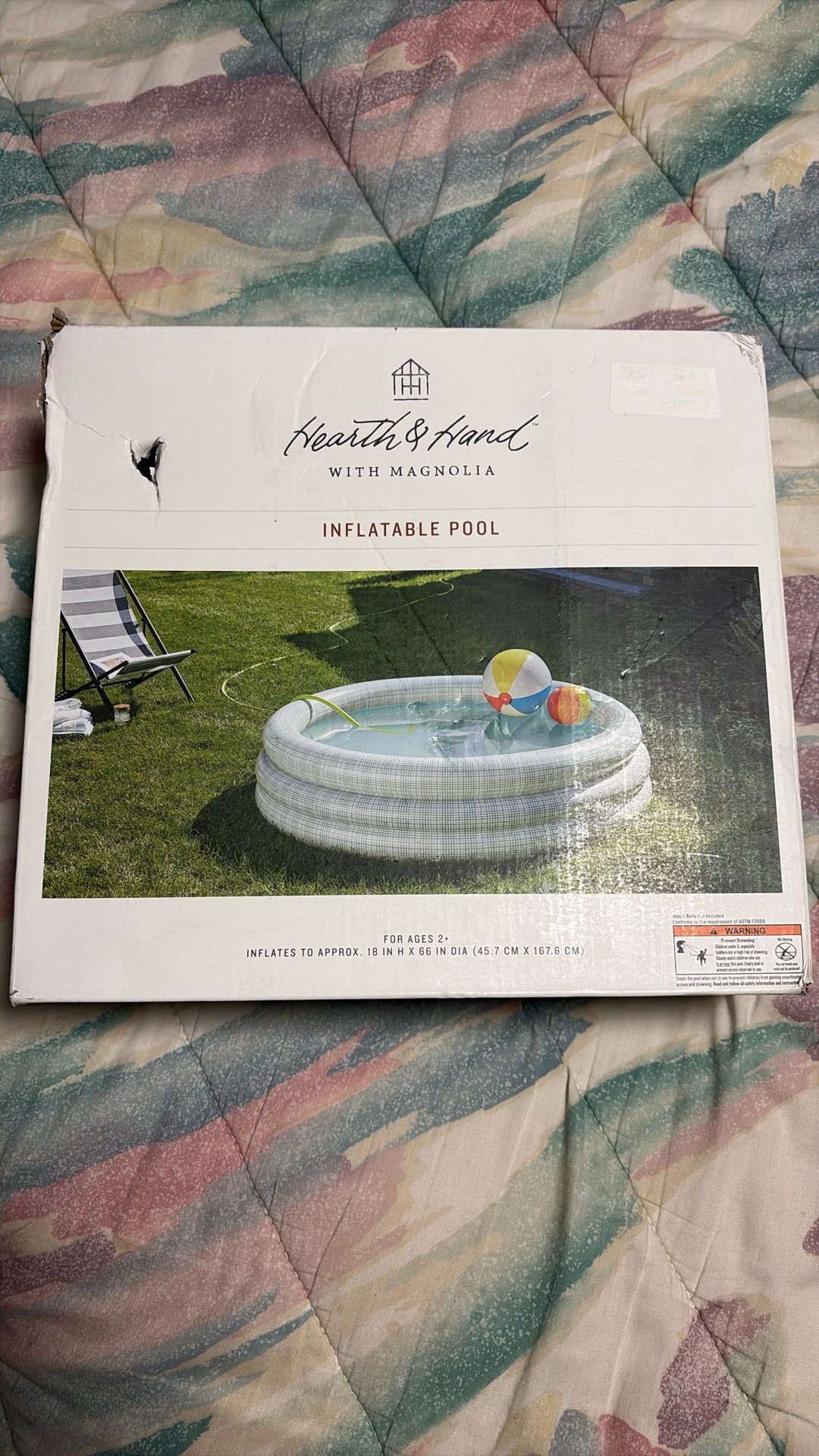 Hearth And Hand with Magnolia Inflatable Pool 132 Gallon Layered