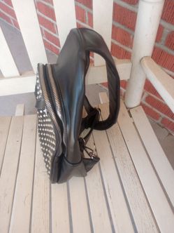 Foxblood crossbody studded bag