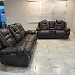 Almost New leather sectional