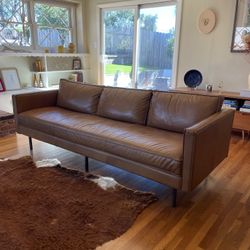 West Elm Real Leather Sofa