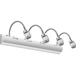Chrome LED 4 Vanity Light with Adjustable Gooseneck 24 Inch Crystal Bathroom Light Fixtures Over Mir