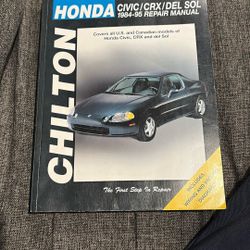 Repair Manual For Honda Civic/CRX/Del Sol