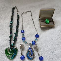 Costume Jewlery, Necklaces, Earrings, Ring, 3 Watches