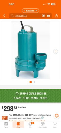 1 HP Cast Iron Submersible Sewage Pump