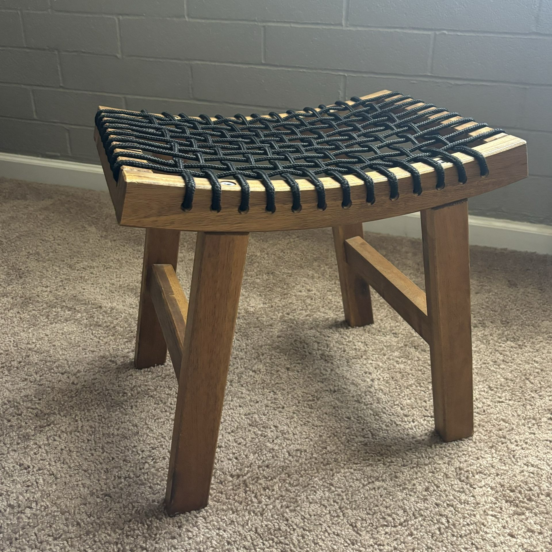 Mini Wooden Stool with black netting