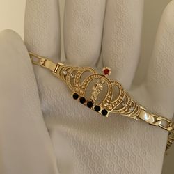 Gold Filled San Judas Crown Bracelet 