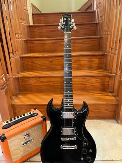 Silvertone SG Guitar w/ Orange Crush 12 Amp (Mint)