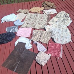 Assortment Fabric Material Sewing Craft Projects Floral Leather Bundle Lot