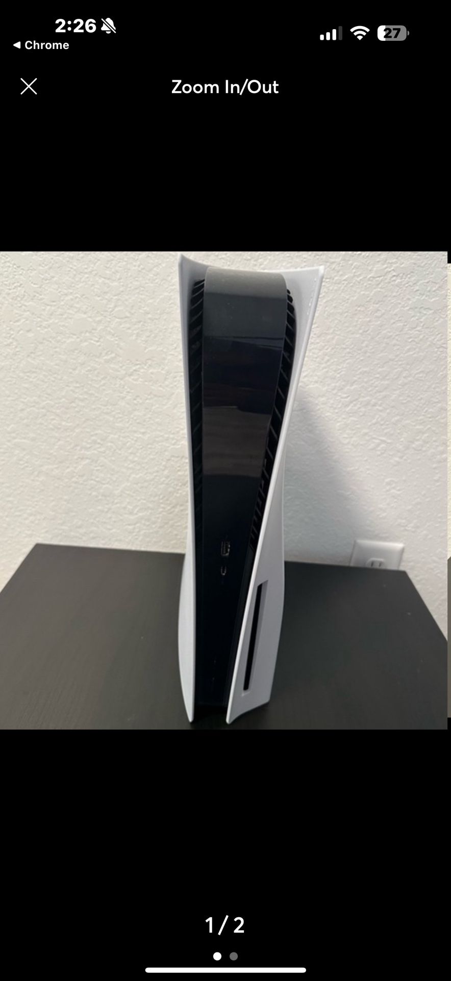 Ps5 With Black Control No Stand