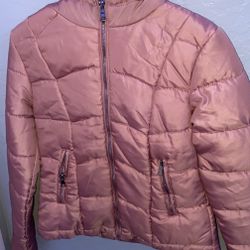 pink puffer jacket size small 