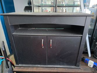 Black TV Stand with Cabinet Storage