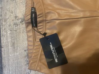 Pleather stretchy tan pants from Pretty Little Thing size M