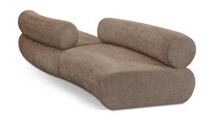 Meridian Furniture Bale 108” Modern Modular Sofa – Brown Chenille
