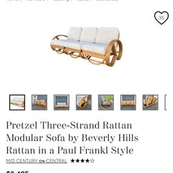 Three Strand Rattan Modular Sofa By Beverly Hills 